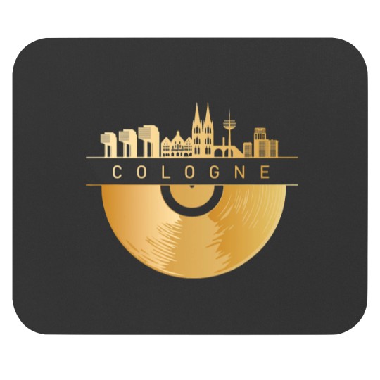 Discover Cologne Skyline DJ Vintage Record Mouse Pad