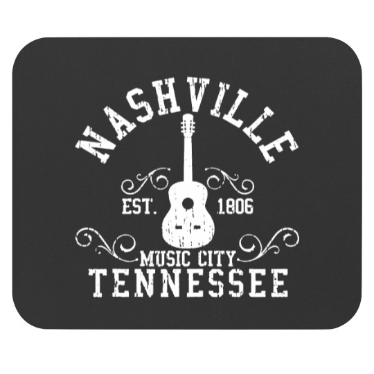 Discover Country Music City Nashville Guitar  Vintage Mouse Pads
