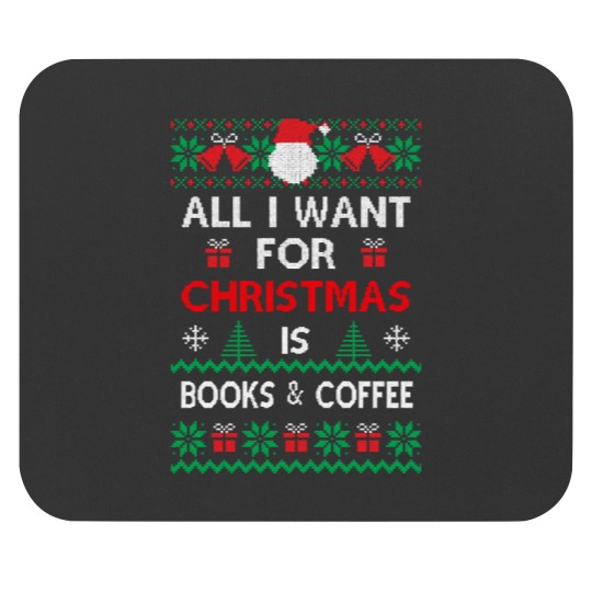 Discover Book Christmas book and coffee Mouse Pads