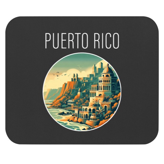 Discover Puerto Rico scenery Art Deco 2024 Mouse Pads