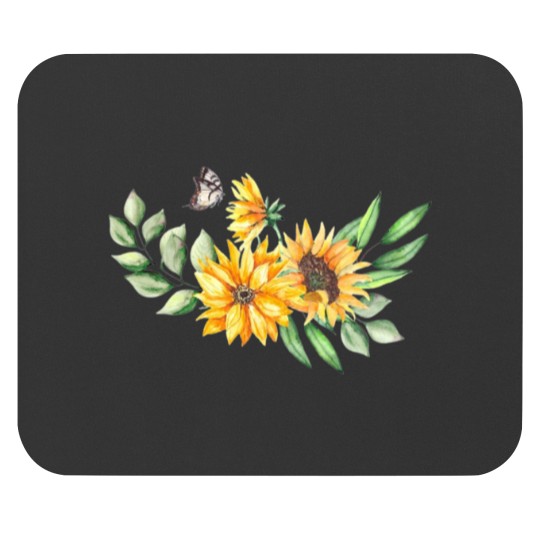 Discover Funny Sunflower Butterflies Dreams Monarchs Natural Mouse Pads