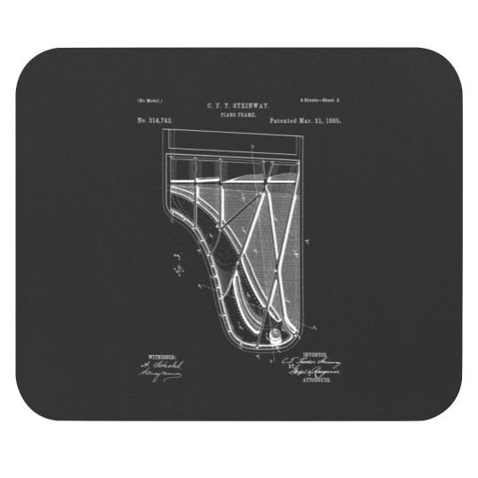 Discover Steinway Piano Patent - Piano Player Art - Blueprint Mouse Pads