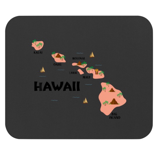Discover map vintage souvenir hawaiian islands Mouse Pads