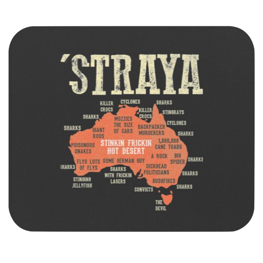 Discover Vintage Aussie Day Straya Australia Map Outback Mouse Pads