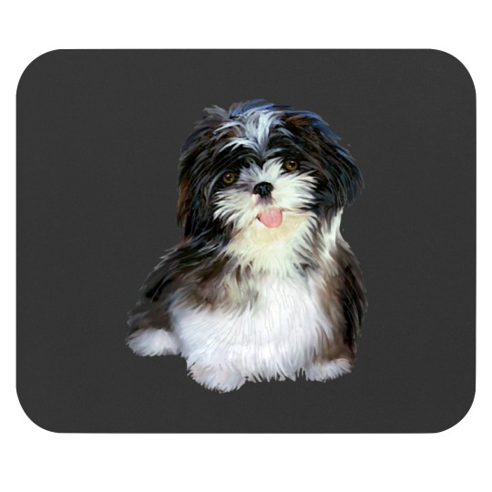Discover Shih Tzu Puppy (black and white) Mouse Pads