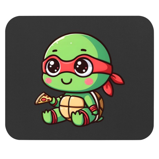 Discover TMNT Ninja Turtles Cute Baby Raphael with pizza Mouse Pads