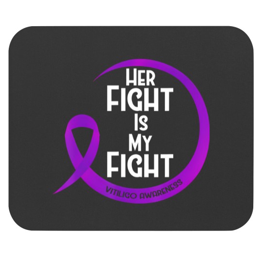 Discover vitiligo awareness purple ribbon her fight is my fight Mouse Pads