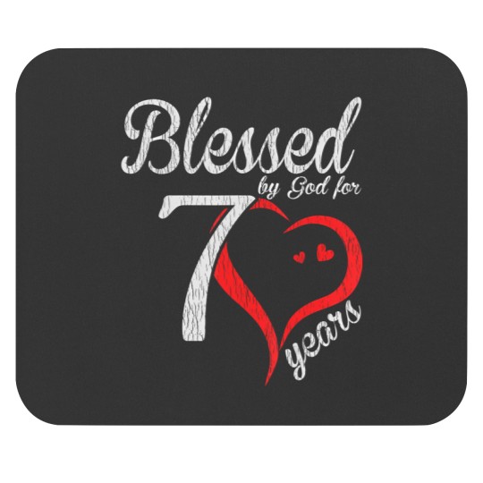 Discover vintage 70th birthday blessed by god, happy birthday gift Mouse Pads