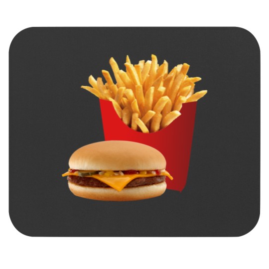 Discover Cheeseburger Hamburger and French Fries Mouse Pads