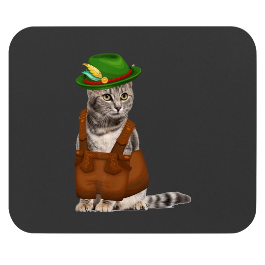 Discover Cat Lederhosen Oktoberfest Costume Kitten Bavari Mouse Pads
