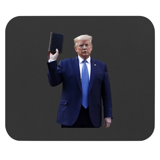 Discover Donald Trump Holding the Bible Abolish Malarkey Abolish Malarkey Mouse Pads