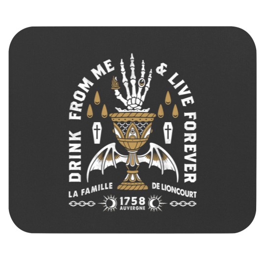 Discover Drink From Me - Lestat Vampire - Gothic Quote cat Mouse Pads