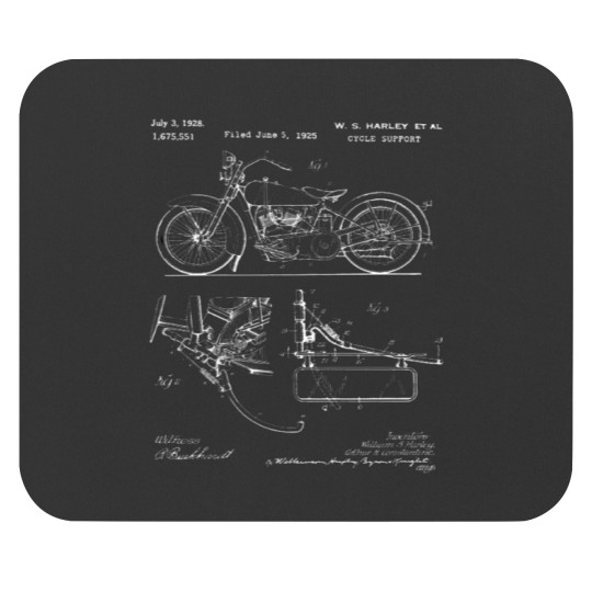 Discover Vintage Motorcycle Patent Prints Mouse Pads