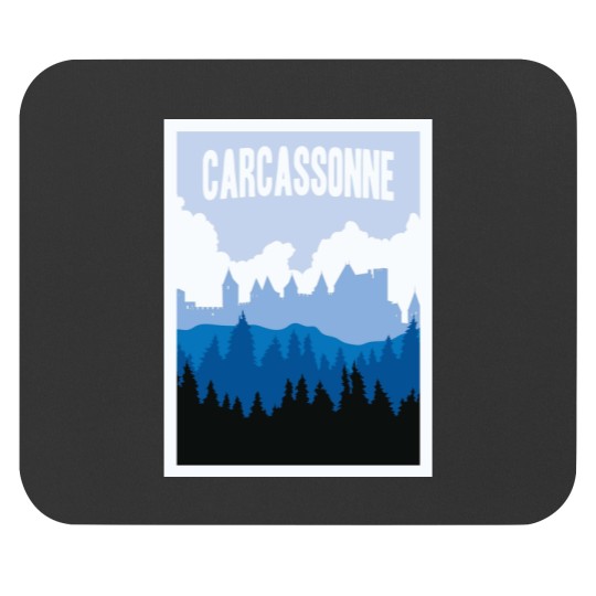 Discover Carcassonne Board Game- Minimalist Travel Style - Gaming Art Mouse Pads