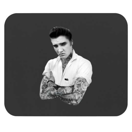 Discover Elvis Presley Tattoo Rockabilly Mouse Pads Black