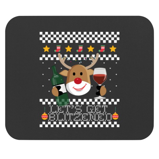 Discover Let 39 S Get Blitzened Ugly Christmas Sweater Reindeer Meme Mouse Pads