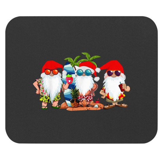 Discover Cute Hawaiian Three Gnomes Christmas In July Summer Vacation Mouse Pads