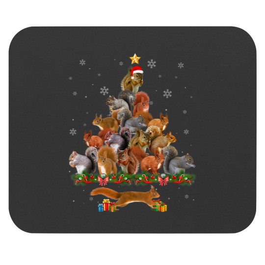 Discover Cute Squirrel Christmas Tree Gift Decor Xmas Tree Mouse Pads