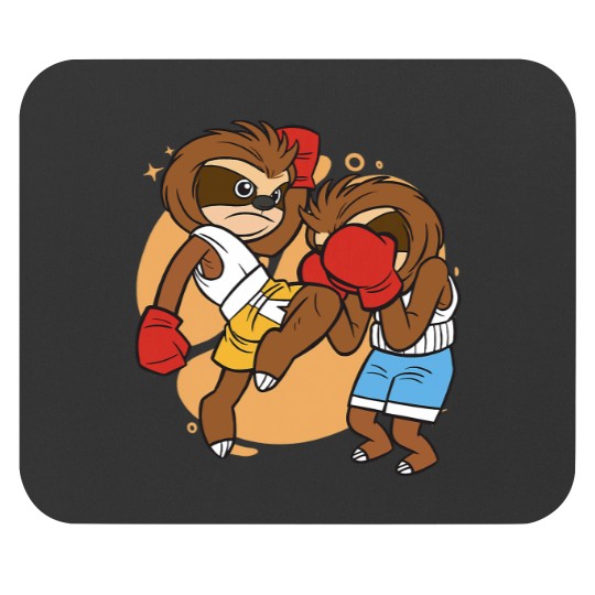 Discover Cute Muay Thai Sloth Fighters 2Thai Boxing and Kickboxing Mouse Pads