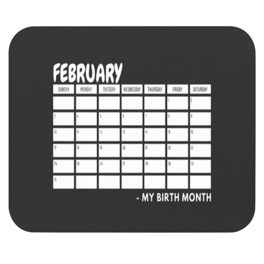 Discover Birth Month - February Black Mouse Pads