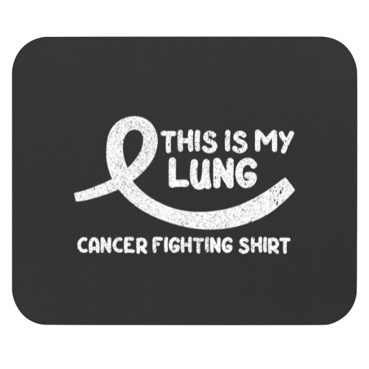 Discover Cancer Fighter White Ribbon Warrior Lung Cancer Awareness Mouse Pads