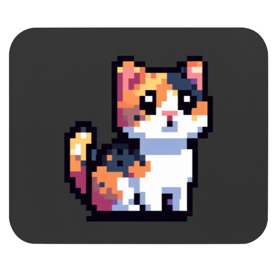Discover Pixel Calico Cat Mouse Pads
