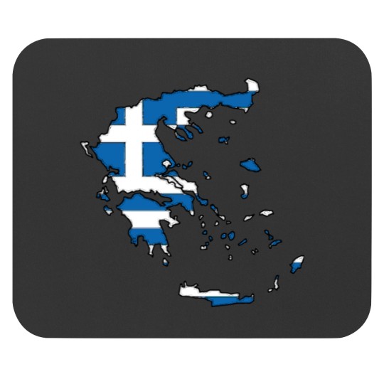 Discover Greece Map With Greek Flag Sticker Mouse Pads