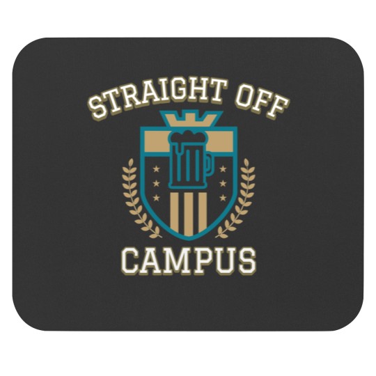 Discover Straight Off Campus-Beer Crest Mouse Pads