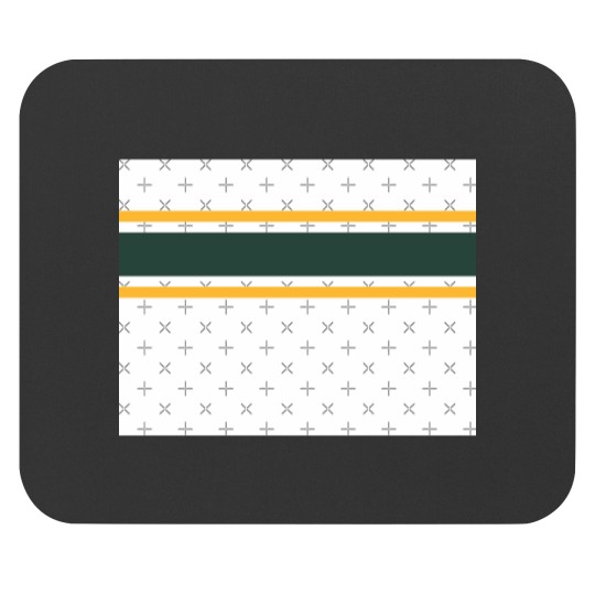 Discover White, Green, &amp Gold Power Stripe Mouse Pads