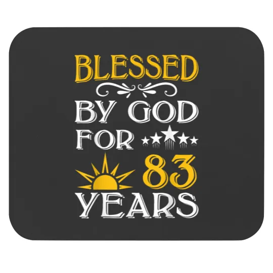 Discover Vintage Blessed By God For 83 Years Old Happy 83rd Birthday  gifts Mouse Pads