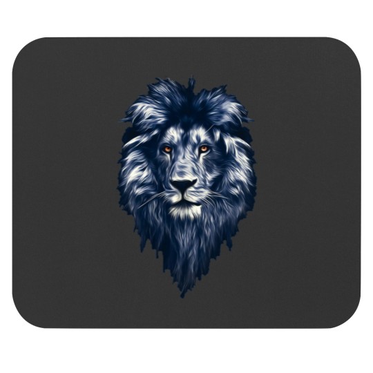 Discover the blue lion Sticker Mouse Pads