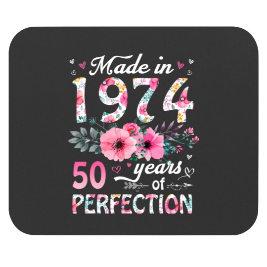 Discover 50 year old 1974 floral 50th birthday wo Mouse Pads