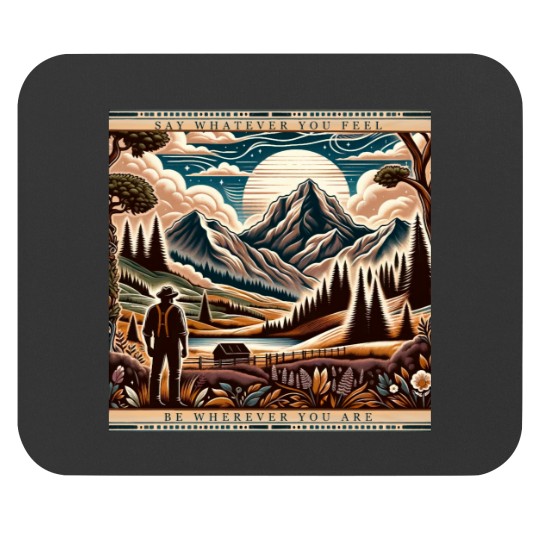 Discover Farmer in Mountain Range, Say Whatever You Feel Active Mouse Pads
