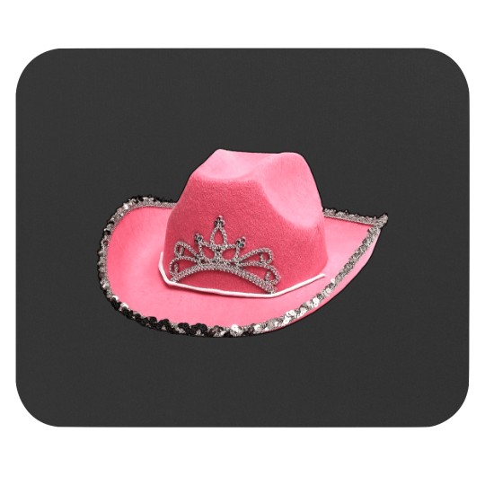 Discover Pink Rhinestone Cowboy Hat Sticker Mouse Pads