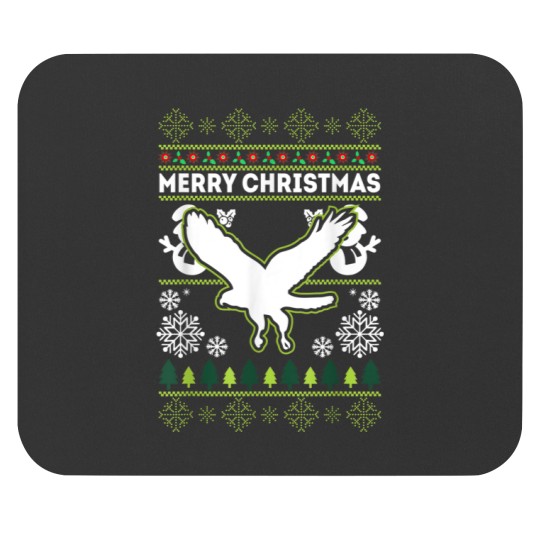Discover Merry Christmas Red Tailed Hawk Ugly Xmas Mouse Pads