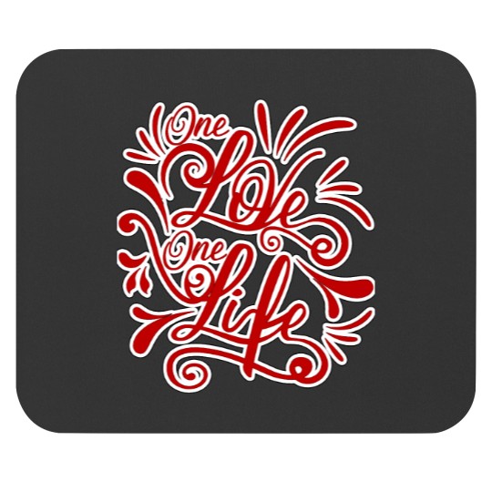 Discover u2 one love one life red Mouse Pads