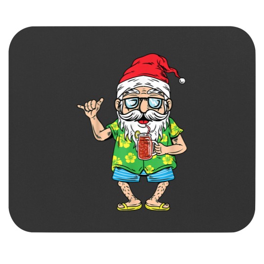 Discover Christmas In July Santa Matching Hawaiian Beach Summer 2022 Mouse Pads