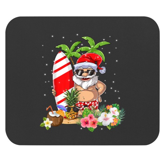 Discover Christmas In July Santa Hawaiian Surfing Summer Surf Mouse Pads