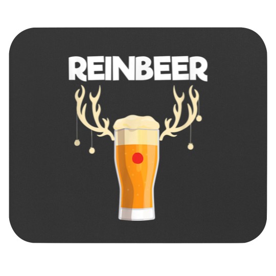 Discover Reinbeer Santa Claus Reindeer Beer Funny Christmas Drinking Mouse Pads