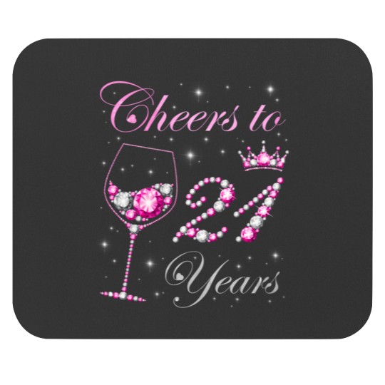Discover cheers to 21 years old 21st birthday party wo queen Mouse Pads