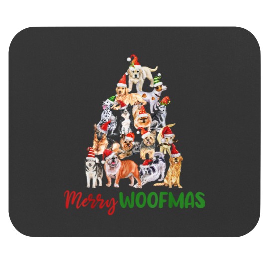Discover Christmas Dogs Tree Merry Woofmas Cute Funny Xmas Mouse Pads