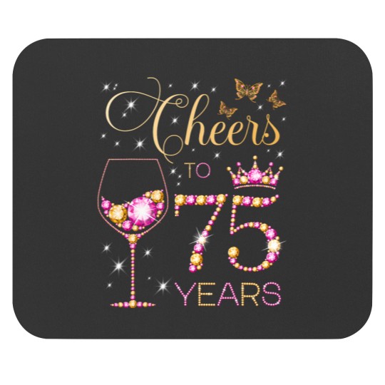 Discover cheers to 75 years old 75th birthday party wo 75th bday Mouse Pads