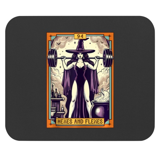 Discover Witch Workout Fitness Deadlifting Hexes  Flexes Tarot Card Mouse Pads