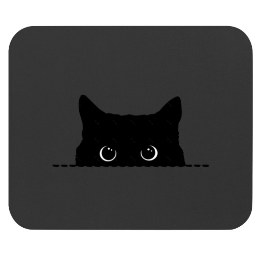 Discover Black Cat Peeking Mouse Pads