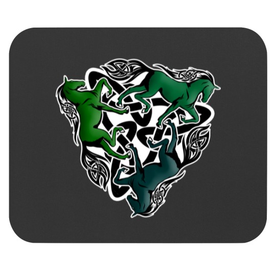 Discover Triquetra Green Horses Mouse Pads