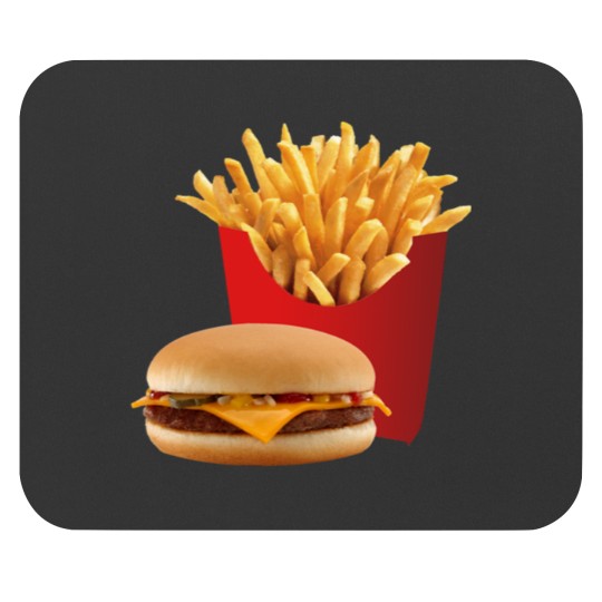 Discover Cheeseburger Hamburger and French Fries Mouse Pads