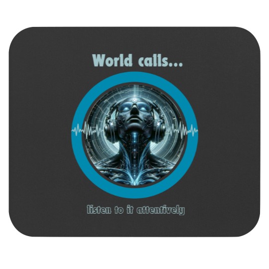 Discover "World calls, listen to it attentively." Mouse Pads
