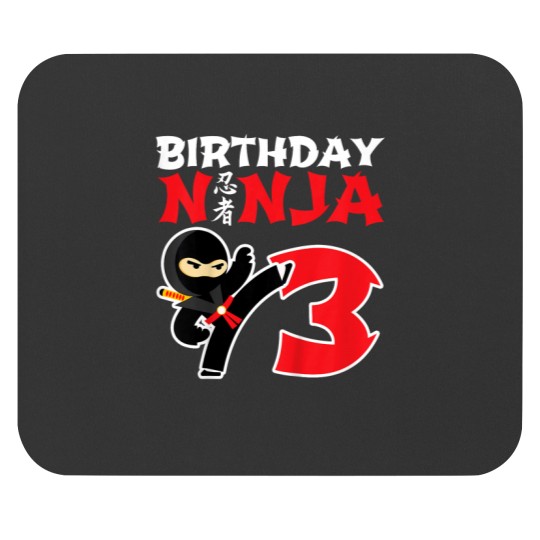Discover Kids Birthday Ninja Shirt 3 Year Old Ninja Birthday Party Theme Mouse Pads