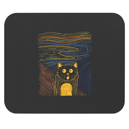 Discover The Scream Funny Art Painting Cat Edvard Munchs Parody 7022 Mouse Pads