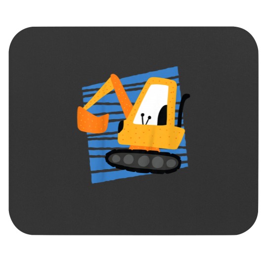 Discover Kids Construction Excavator Machine Cartoon Graphic for Mouse Pads